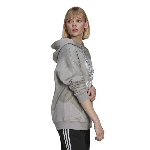 ADIDAS  - ADIDAS DAME HOODIE ADICOLOR TREFOIL HOODIE GRÅ