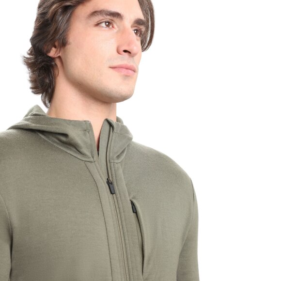 ICEBREAKER  - ICEBREAKER HERRE ULD MIDLAYER M QUANTUM III LS ZIP HOOD