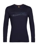 ICEBREAKER  - ICEBREAKER HERRE MERINO MIDLAYER M 200 OASIS LS CREW SKI STRIPE