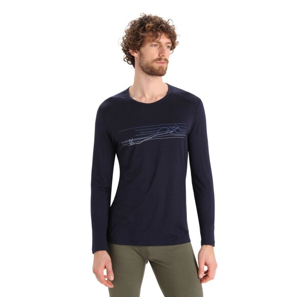 ICEBREAKER  - ICEBREAKER HERRE MERINO MIDLAYER M 200 OASIS LS CREW SKI STRIPE