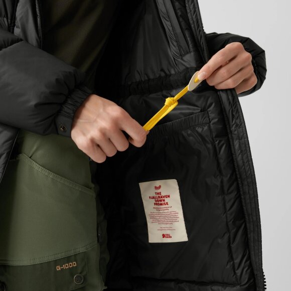 FJALLRAVEN - FJALLRAVEN DAME DUNJAKKE W EXPEDITION LONG DOWN PARKA BLACK